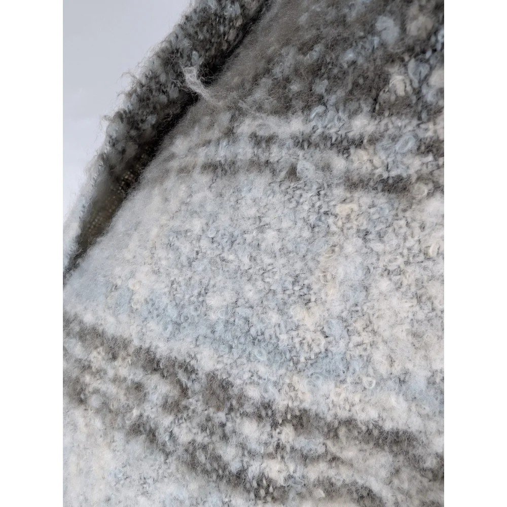 Free People Brushed Plaid Oversize Scarf Green Beige Soft Preppy Cozy